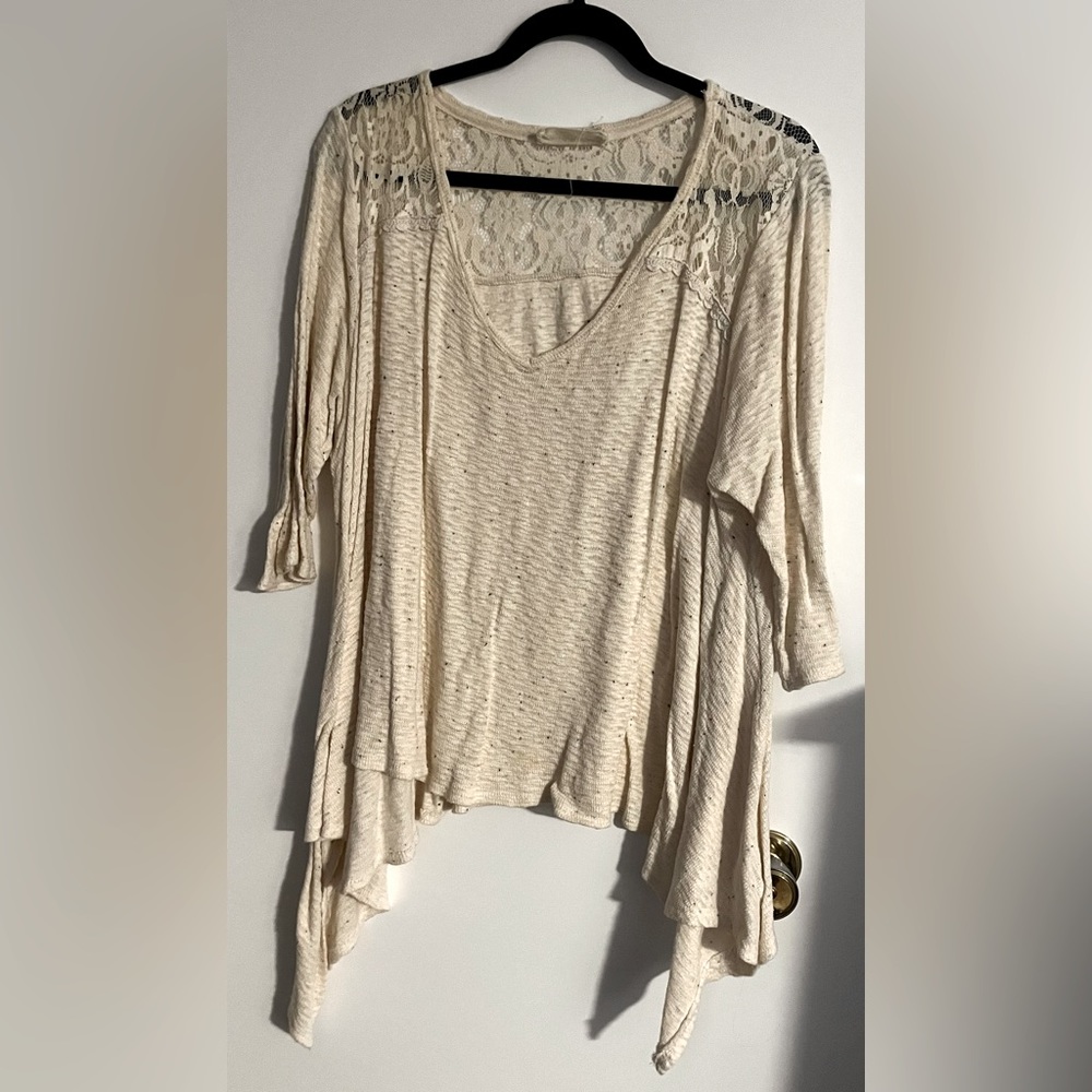 Lace and knit top